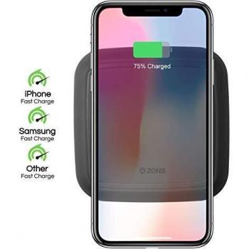 ZENS Qi-certified Fast Single Wireless Charging Pad 15W, Supports Fast Wireless Charging with up to 15 Watts - Works with all Phones with Wireless Charging