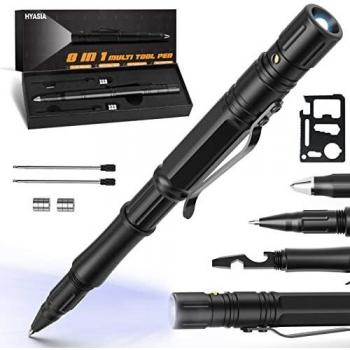 Regalos Originales Para Hombre Gadgets Tecnologicos Boligrafo Tactico, Gadgets Originales 11 IN 1 Boligrafo Multifuncion con Linternas & Caja De Regalo, Herramientas Bricolaje Para Hombres/Mujeres