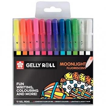 Sakura Gelly Roll Moonlight Gel Pens Fine Point Assorted Colors 12-Pack