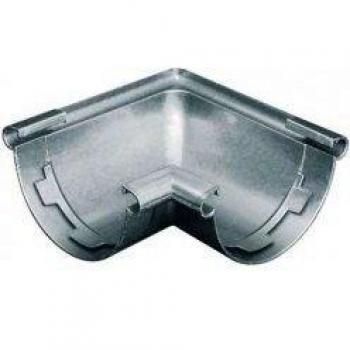 Ángulo de canalón PVC curvo gris 125 mm