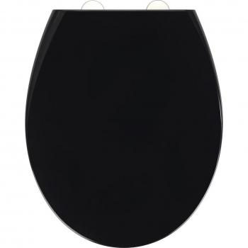Tapa WC Vorno Neo con cierre automático y fijación rápida - Plástico e inox - Negro - Tamaño universal