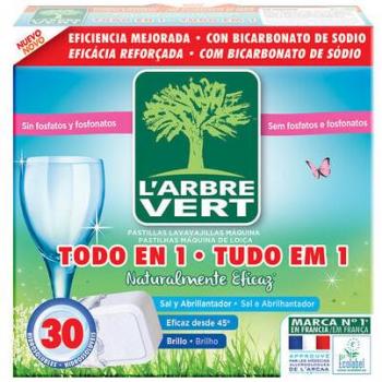 Pastillas para Lavavajillas L'Arbre Vert Todo en 1 30 uds