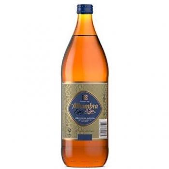 Alhambra Sin Alcohol Singular Cerveza Lager Dorada - Botella 1 L - 0.75% Volumen de Alcohol