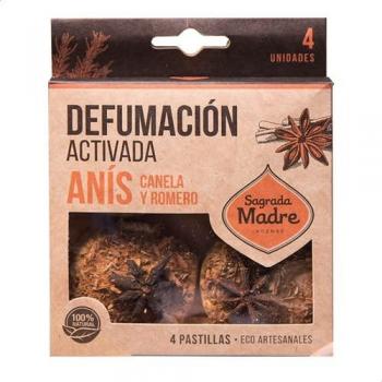 Pastillas de Defumación Activada Sagrada Madre con Anís, Canela y Romero - 4 Unidades