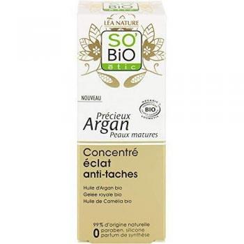 So'BiO étic Précieux Argan Brightening crema orgánica concentrada antimanchas oscuras, 40 ml