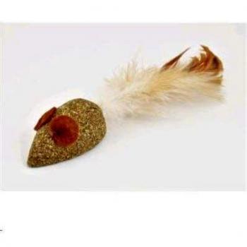 Ratón con Catnip y Pluma para Gatos, 5 cm