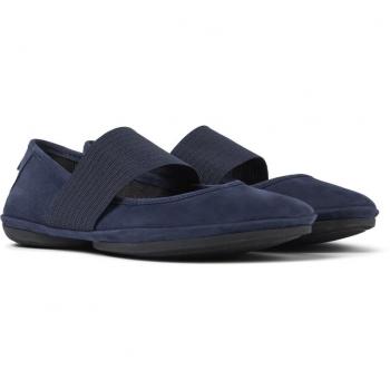 Merceditas de mujer Camper Right Nina de piel con ajuste de cinta, color azul, talla 35