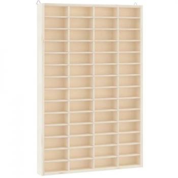 Mueble expositor de pared con 56 compartimentos, dimensiones 40 x 4,5 x 60 cm