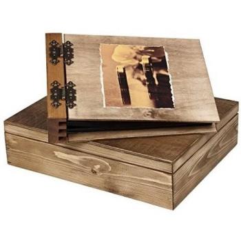 75er álbum ambos lados plegable de madera con madera gschenk del paquete