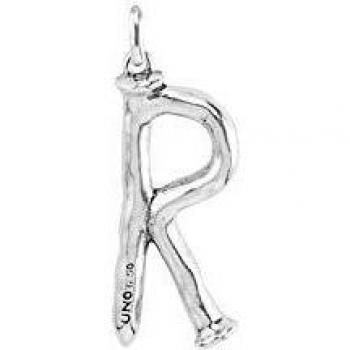 UNO de 50 Silver Plated Alphabet R Pendant Charm