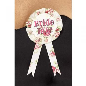 Smiffy's-48053 Escarapela Vintage para Novia Despedida de Soltera, Rosa, Multicolor, No es Applicable