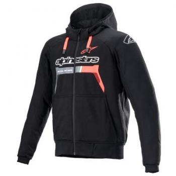 Alpinestars Chrome Ignition Motorcycle Hoodie - Black/Red Fluo, Size 2XL