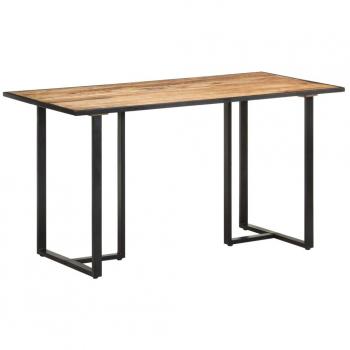 Mesa de comedor de madera maciza de mango rugosa 140 cm Marrón Vidaxl