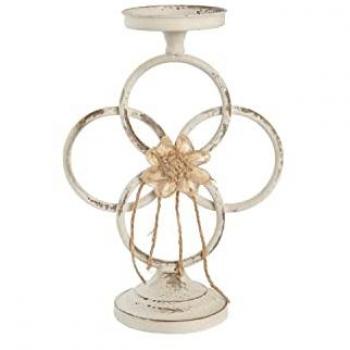 Portavelas DKD Home Decor 24 x 13 x 34 cm Metal Blanco