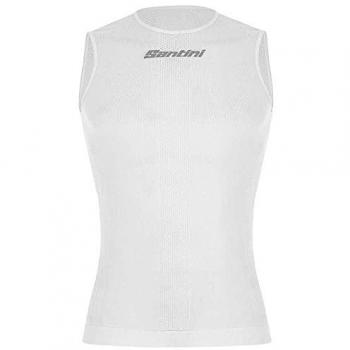 Camiseta interior Santini Rete Ergo-fit sin mangas blanca para adulto, talla M-L
