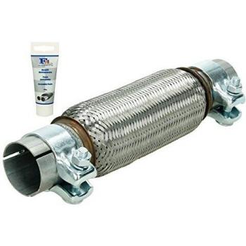 Tubo Flexible Universal ECD Alemania 50 x 200mm con 2 Abrazaderas de Acero Inoxidable y Enclavamiento Sin Soldadura