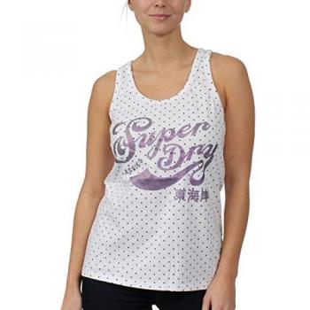 Superdry Tank Dot Entry - Chaleco para Mujer Blanco M