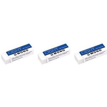 TOMBOW Pack de 3 gomas de PVC MONO Light especial exfoliante suave