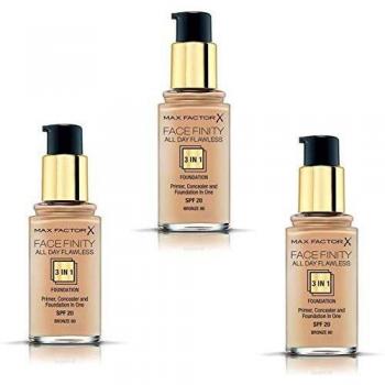 Foundation Face Finity All Day Flawless 3 en 1-80 Bronze, Pack of 3