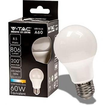 Lámpara LED E27 8,5W A60 806lm 3000K V-TAC