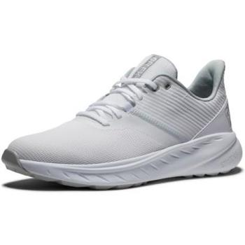 FootJoy Flex Men's Spikeless Golf Shoes, White/Grey, Size 8.5-9.5