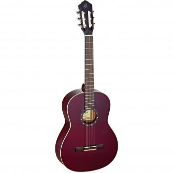Ortega R131SN-WR 4/4 Classical Guitar with Solid Cedar and Slim Neck in Burgundy