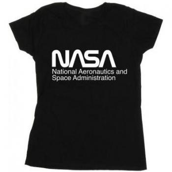 Camiseta de Algodón Monocromática con Logo NASA para Dama XXL Negra