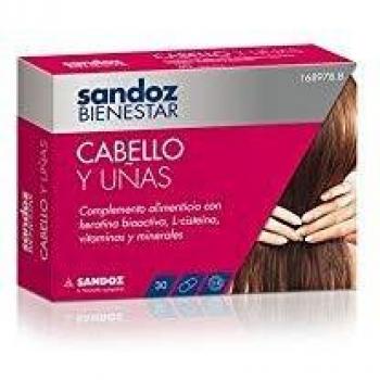 Sandoz Bienestar Cabello y Uñas Suplemento Alimenticio 30 Cápsulas
