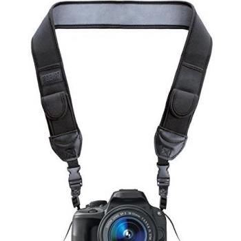 USA Gear TrueSHOT Correa para Cámara, Bolsillos para Accesorios y Hebillas de Liberación Rápida - Compatible con Canon, Nikon, Sony, Olympus, Pentax, Fujifilm y más - Diseño con Negro