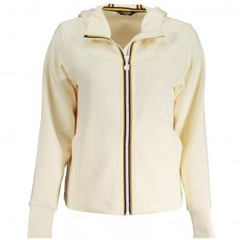 Beige Polyester Hooded Zip-Through Sweatshirt - K-Way, Male, Size L, Spacer Fabric, Contrast Details