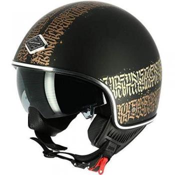 Astone Casco Jet Abstract Cali, color negro mate, talla L