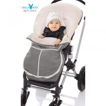 Wallaboo Manta para bebé, Es ideal para cochecitos de bebé, universal, de 6 a 36 meses, resistente al viento y al agua, muy práctica y Ultra Suave, 100 x 48 cm, color: Gris