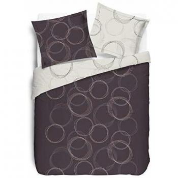 Juego de funda nórdica Vision Lenny Gris Antracita 100% Algodón (260 x 240 cm) + 2 fundas de almohada (65 x 65 cm)