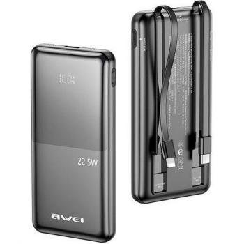 Powerbank Awei P76K 10000mAh 22.5W Negro con Pantalla Digital