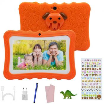 Tablet para Niños de 7 Pulgadas , 2GB RAM + 32GB , con Memoria Escalable ,Tablet Infantil con Android 7.0, Doble Cámara , con Funda de Silicona, Adecuado para Juegos Educativos.