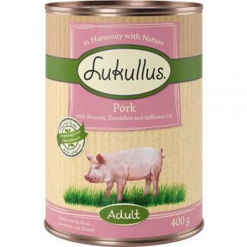 Lukullus Adult Grain-Free Wet Dog Food 6 x 400 g - Pork