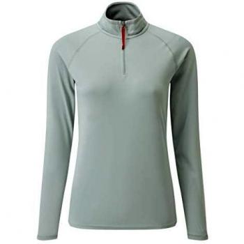 Gill Camiseta de Pesca para Mujer, Manga Larga, Cuello con Cremallera, Secado rápido, Talla M, Color Gris