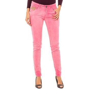 Pantalón elástico con bajos con corte pitillo HWT010 mujer
