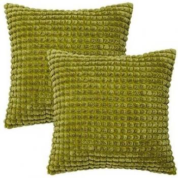 Amazon Brand - Umi Juego de 2 Funda Cojín 50x50cm, Funda Cojín Sofá Fundas de Almohada para Sofá Dormitorio, Verde
