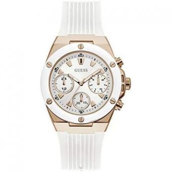 GUESS Women's Analog Quartz Watch with Silicone Strap GW0030L3