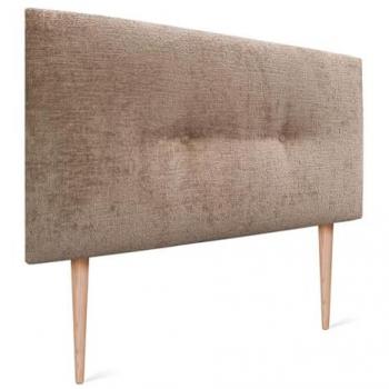 Cabecero Tapizado de Lana Natural con Botones y Patas para Cama 80/90 cm - Acabado Marrón, 90x105 cm, Estilo Winter Luxury