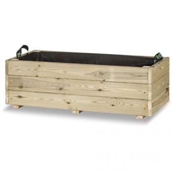 Jardinera Rectangular de Madera Ghio Hortalia 76 Litros - Protección Autoclave Nivel IV - 90 x 40 x 30 cm