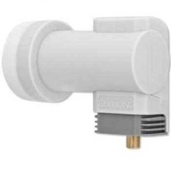 Convertidor LNB Universal Single 0.1dB bajo ruido 10,6 - 12,75 GHz Blanco/Gris, F, 110 mA, dimensiones: 4 cm x 60,5 mm x 60