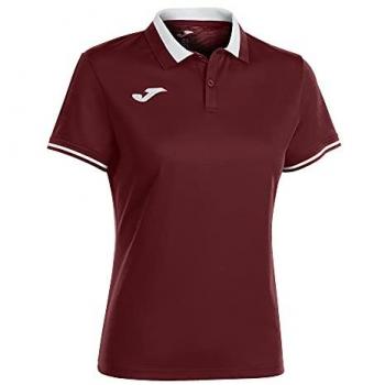 Joma Women's Short Sleeve Championship VI Polo Shirt in Burgundy and White