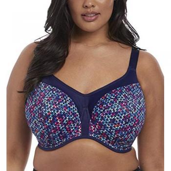 Elomi Energise Underwire Sports Bra - Marine Pattern - Size 38FF/G-M Cup