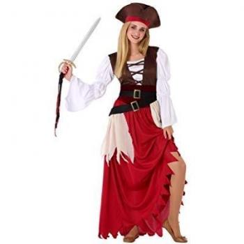 Atosa-61622 Atosa-61622-Disfraz Pirata- ADOLESCENTE- Mujer- rojo, Color