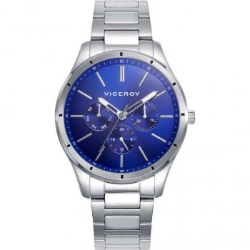 Reloj Viceroy Hombre Grand 401387-37 - Caja y brazalete de acero, color azul, diámetro de 41mm, resistencia al agua de 5 ATM