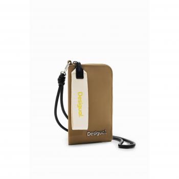 Bolso para móvil L de nylon con cremallera Desigual Candela Kaki