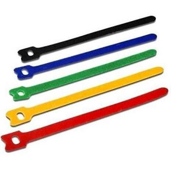 Juego de 10 Sujetacables Multicolor de Velcro 150x12mm