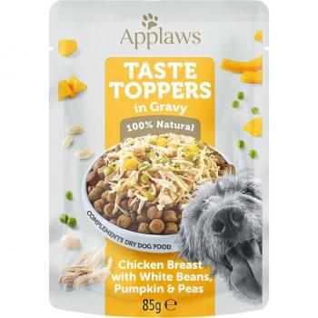 Applaws Taste Toppers para perros 12 x 85 g - Pollo, guisantes, calabaza y judías blancas